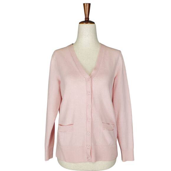 Lord & Taylor Sweaters - Lord & Taylor Extra Fine Merino Wool Cardigan Light Pink - Size Large